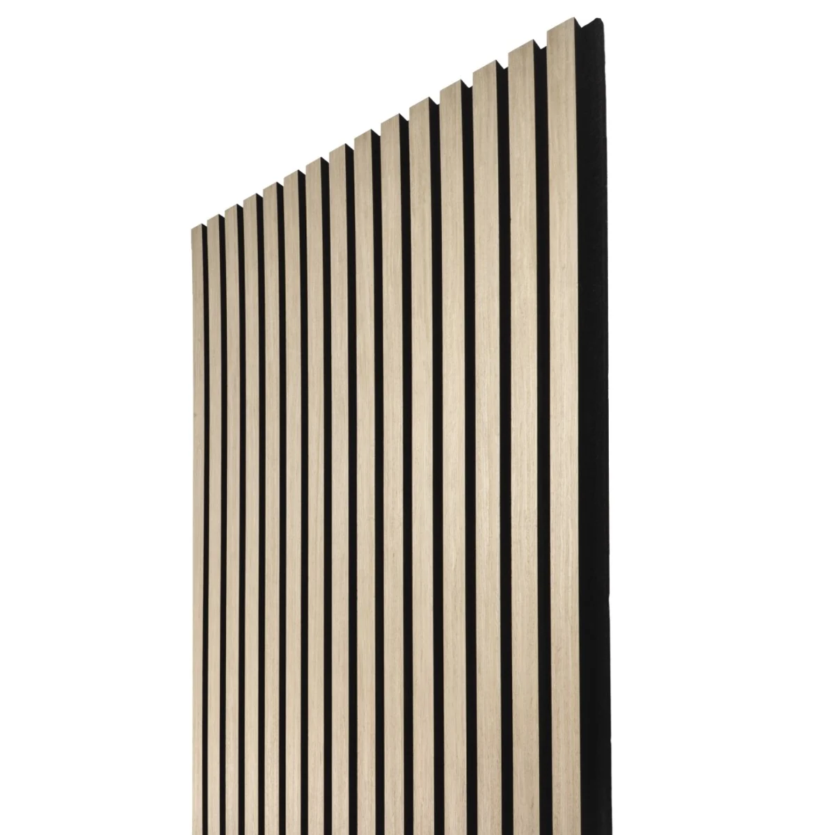 WALL CONCEPT akustický panel dub bílý, černý filc + dýha, 2700x600x21 mm, 1,62 m2