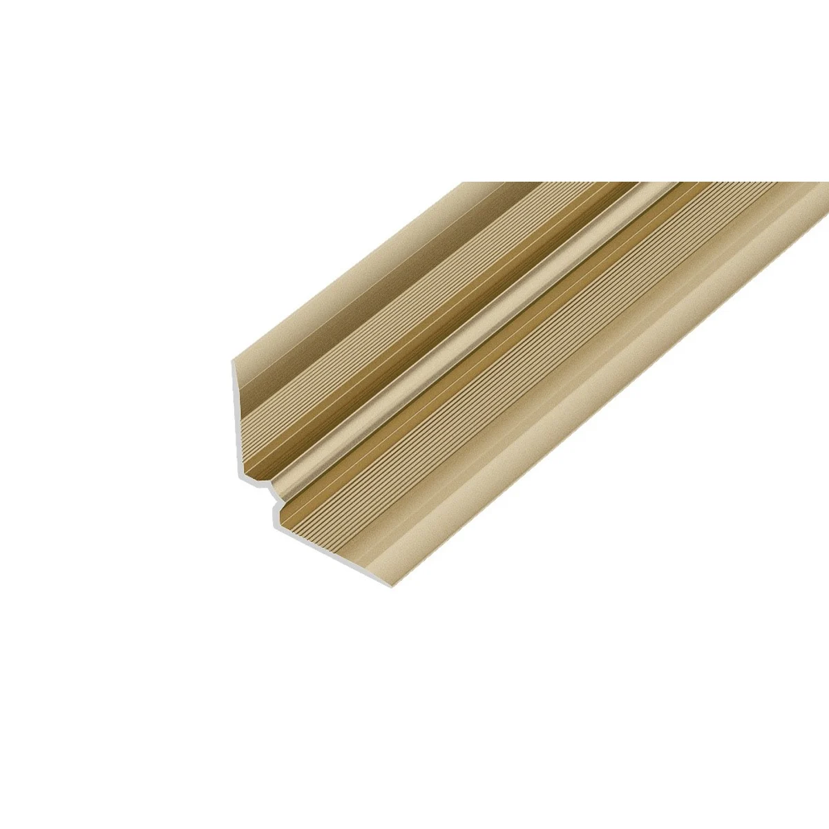 AP45/1 schodová lišta vnitřní vrtaná, hliník elox champagne, 27x27mm, 2,5 m, 5 mm