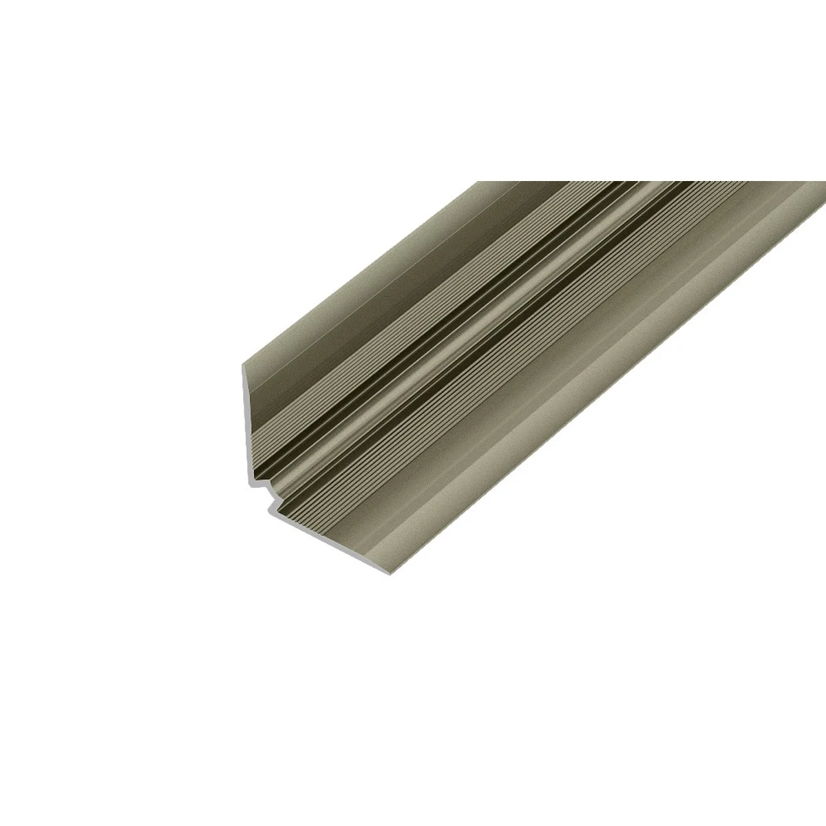 AP45/1 schodová lišta vnitřní vrtaná, hliník elox titan, 25x25mm, 2,5 m, 3 mm