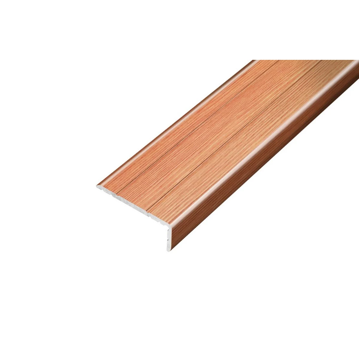 AP5 schodová lišta samolepící B, hliník+fólie třešeň, v: 10 mm, š: 25 mm, d: 2,7 m