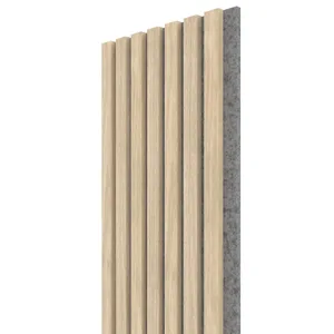 VZOREK - WALL CONCEPT akustický panel Dub šedý, šedý filc + MDF, 240x135x21 mm