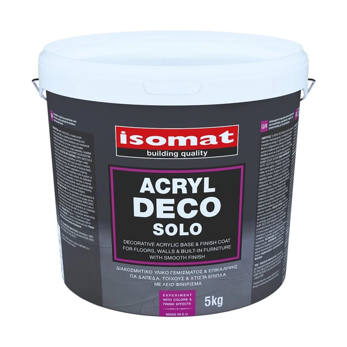 ISOMAT ACRYL DECO SOLO Akrylový dekorativní základní a vrchní nátěr, bílý, 5 kg