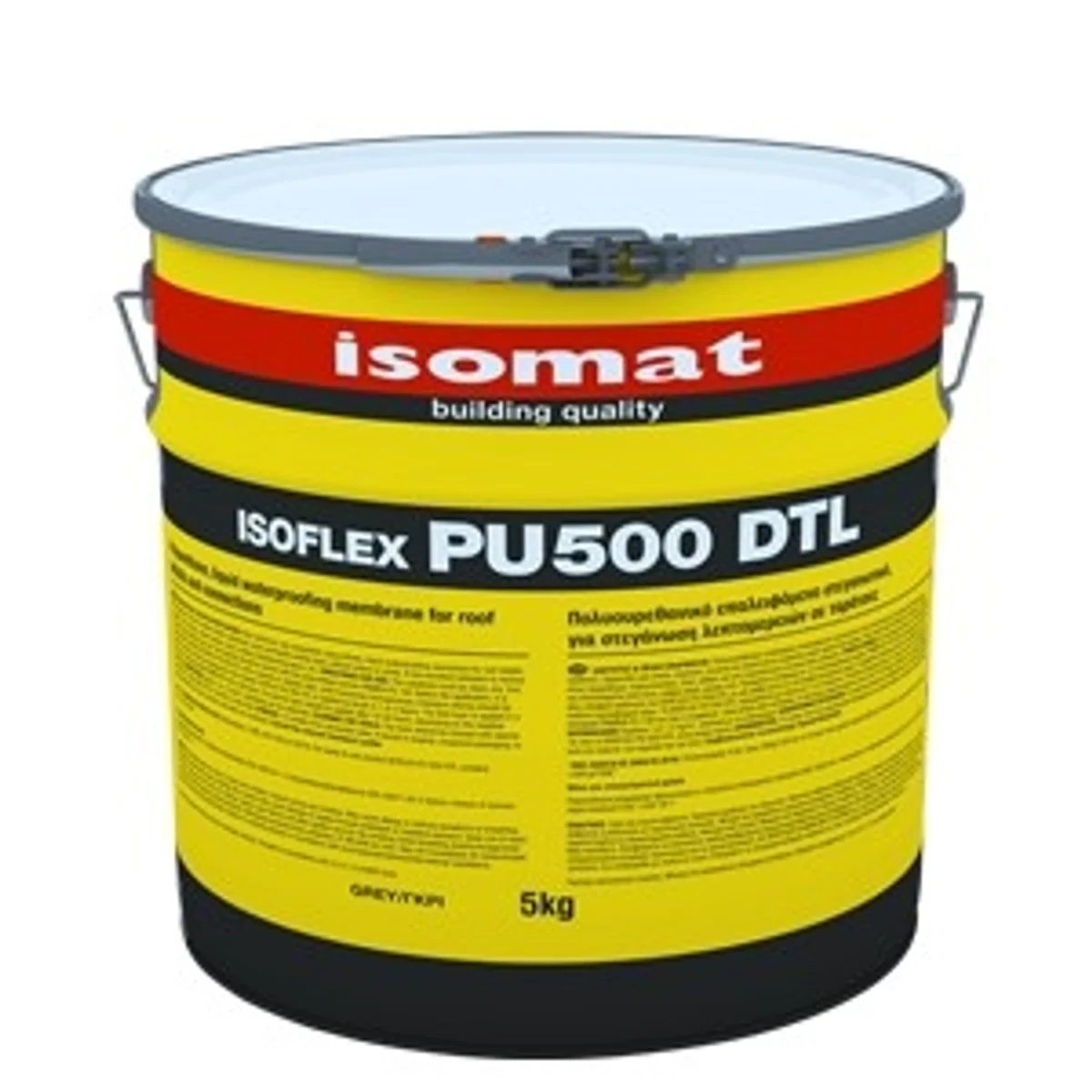 ISOMAT ISOFLEX-PU 500 DTL Jednosložková polyuretanová tekutá hydroizolační membrána pro ploché střechy, bílá, 5 kg