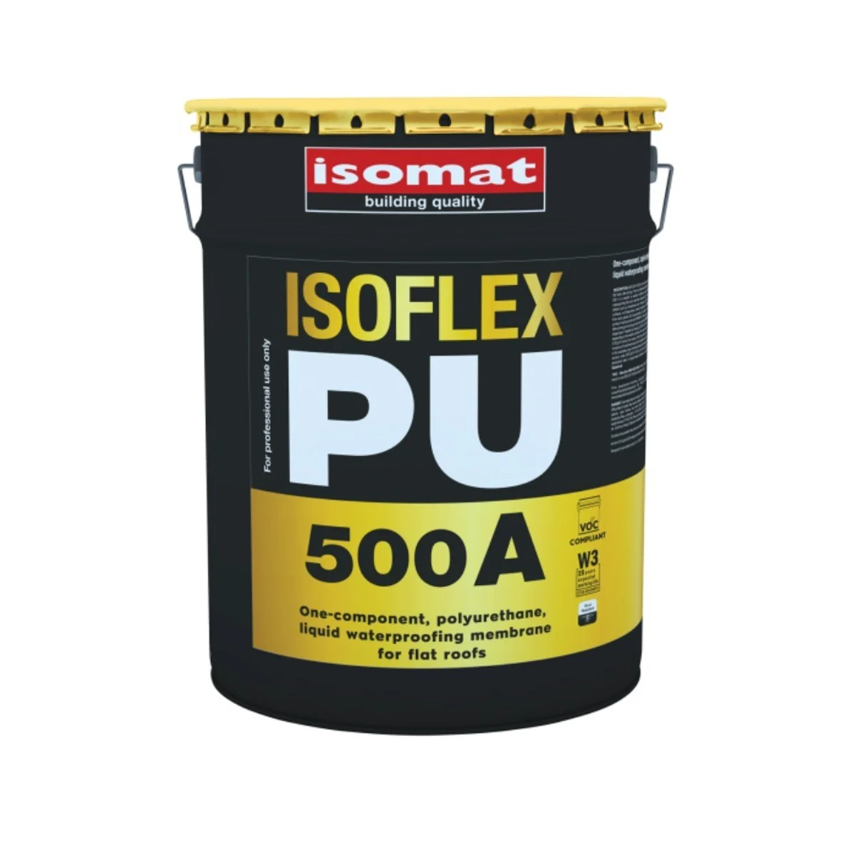 ISOMAT ISOFLEX-PU 500A Jednosložková rychle vytvrzující polyuretanová tekutá hydroizolační membrána pro ploché střechy, šedá, 5 kg