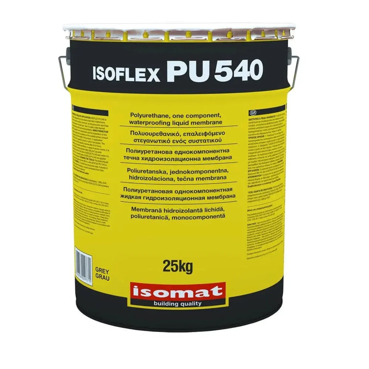 ISOMAT ISOFLEX-PU 540 Jednosložková polyuretanová hydroizolační membrána, šedá, 25 kg