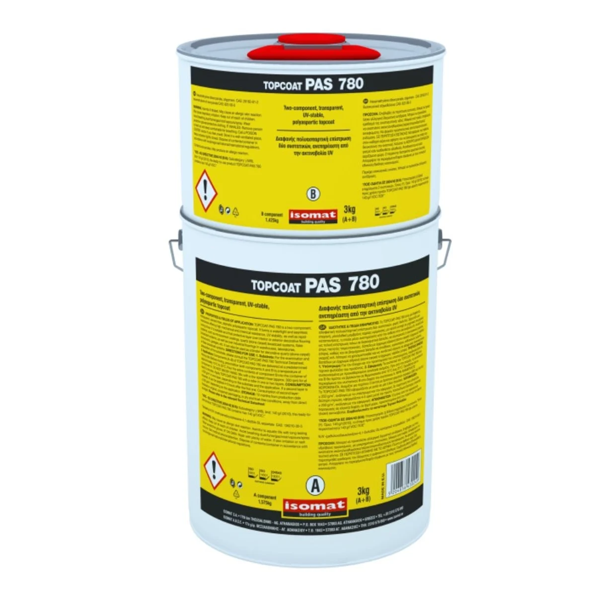 ISOMAT TOPCOAT-PAS 780 Dvousložkový rychleschnoucí UV-stabilní polyaspartický ochranný nátěr, transparentní, 1 kg
