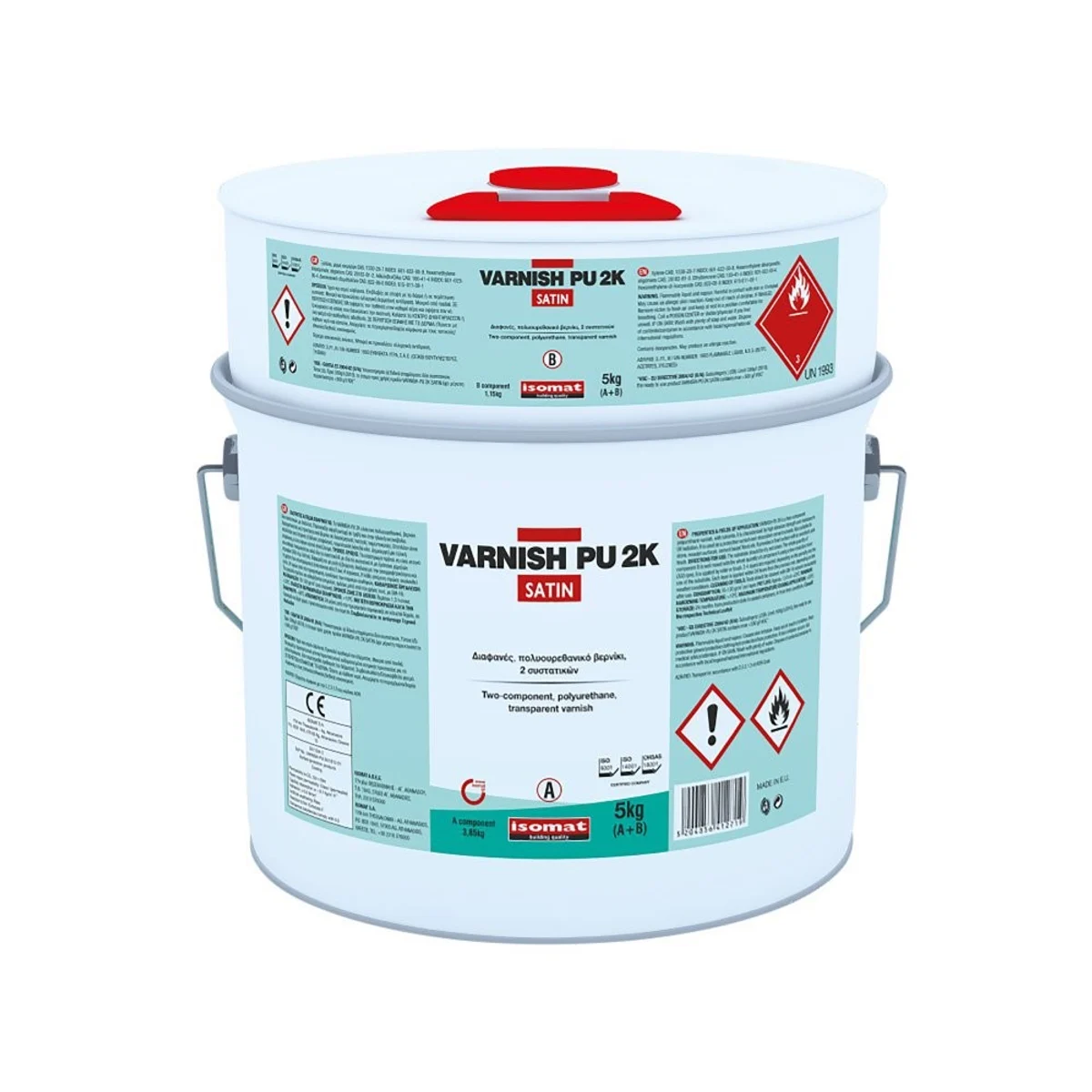 ISOMAT VARNISH-PU 2K Dvousložkový polyuretanový ochranný lak, satén/mat, transparentní, 5 kg