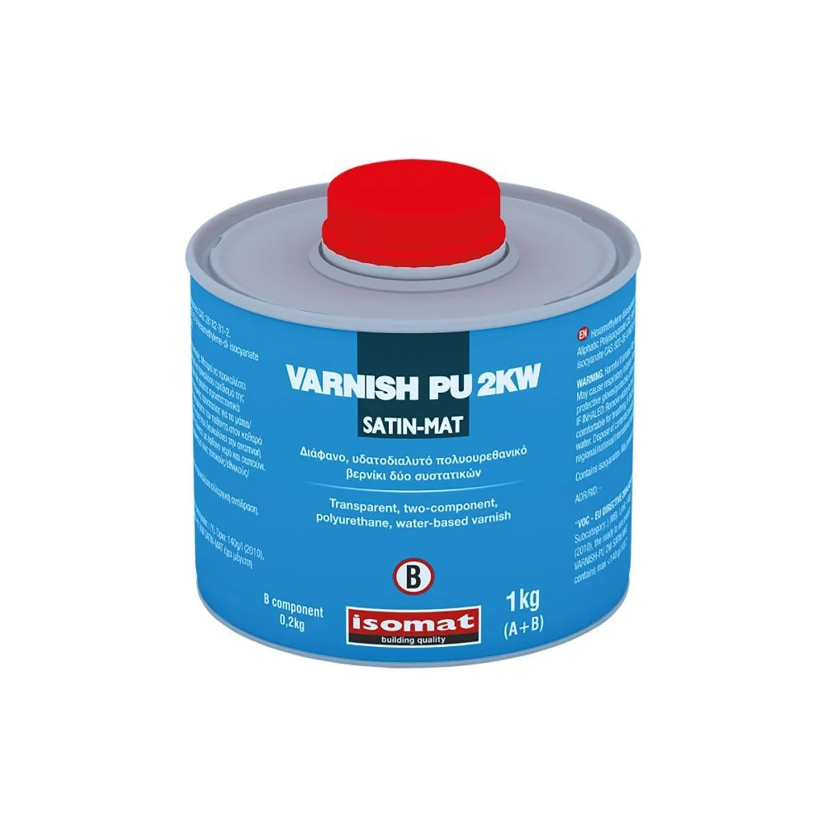 ISOMAT VARNISH-PU 2KW Dvousložkový polyuretanový ochranný lak na bázi vody, satén/mat, transparentní, 1 kg