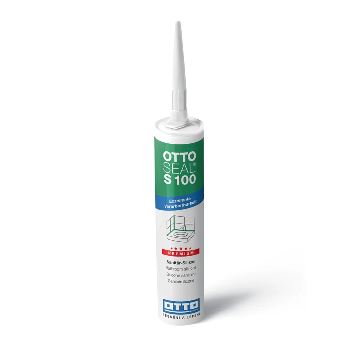 Ottoseal S 100 prémiový sanitární silikonový tmel, grafit, 300 ml