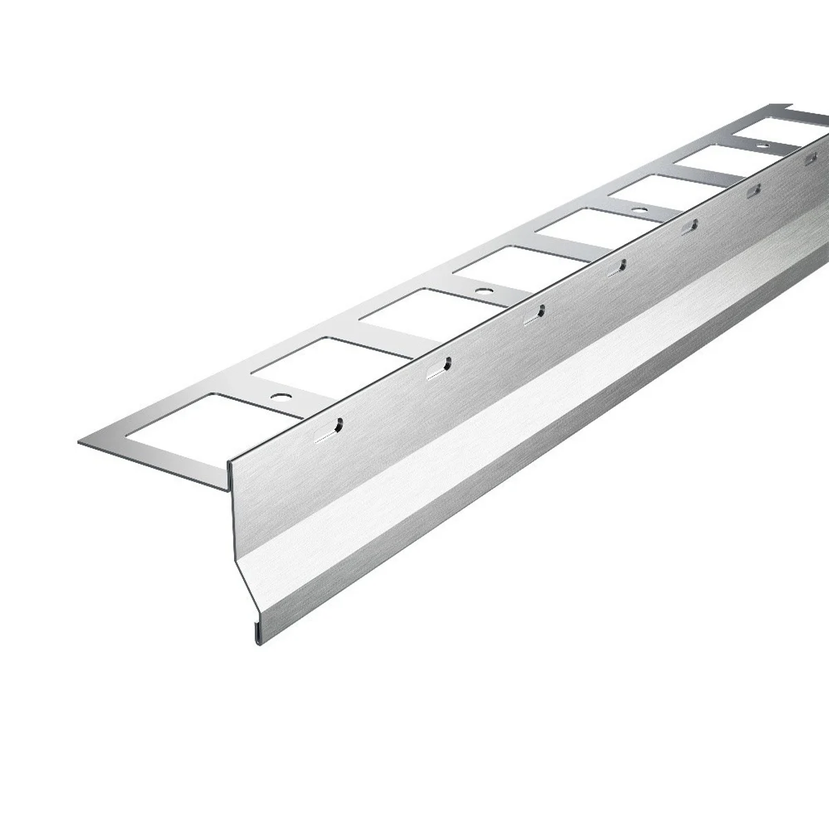 BP9/1 balkonová lišta, nerez V2A kartáč s okapničkou a drenáží, 33 mm, 110 mm, 2,5 m