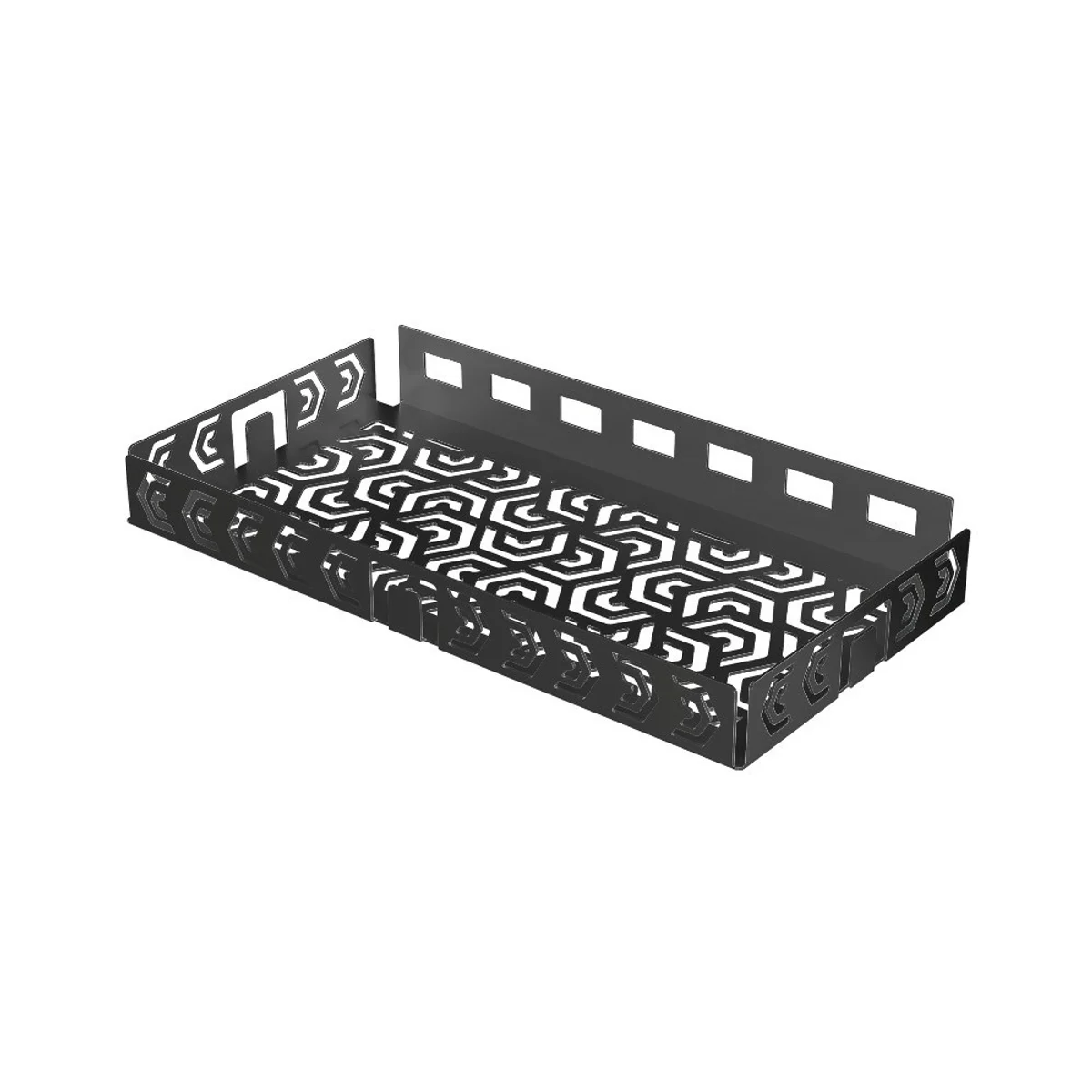 EX1/KP3/3 polička do koupelny DM2, pod obklad, nerez kartáč RAL9005 černá matná, obdélník, 250x125 mm