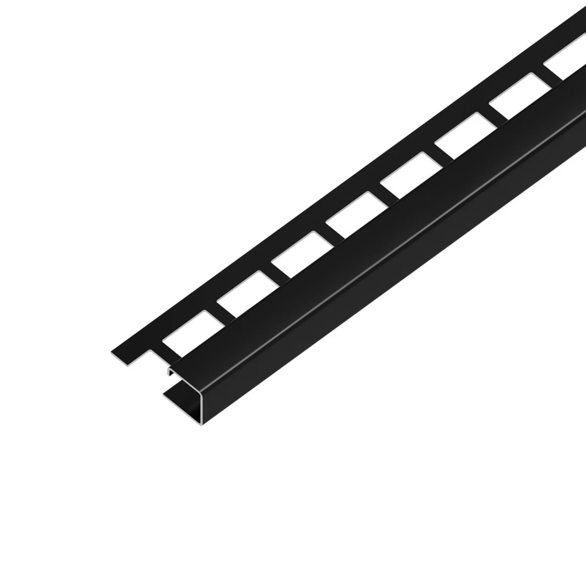EX1/SP7 EXCELLENT ukončovací lišta Q, čtvercová, pravidelná,, nerez V2A RAL9005 černá matná, 12,5mm, 2,5 m