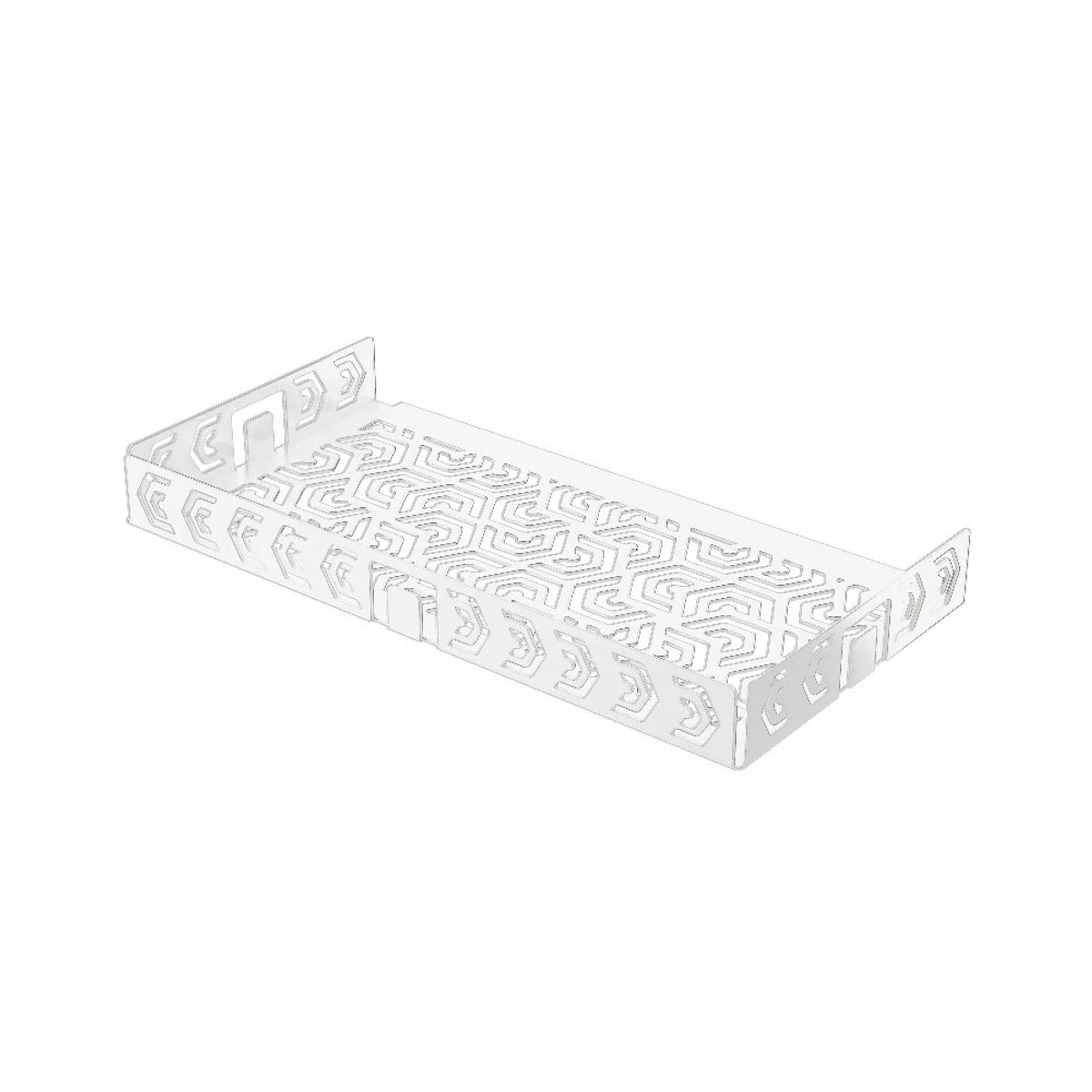 KP3/3 polička do koupelny DM2, do spár, nerez kartáč RAL9003 bílá lesklá, obdélník, 250x125 mm