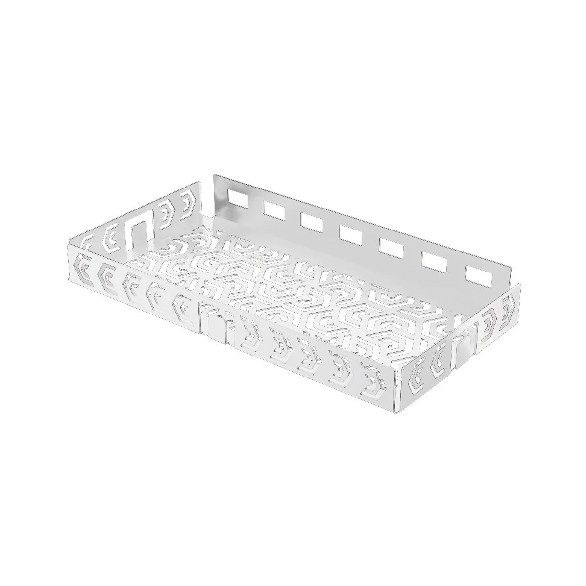 KP3/3 polička do koupelny DM2, pod obklad, nerez kartáč RAL9003 bílá lesklá, obdélník, 250x125 mm