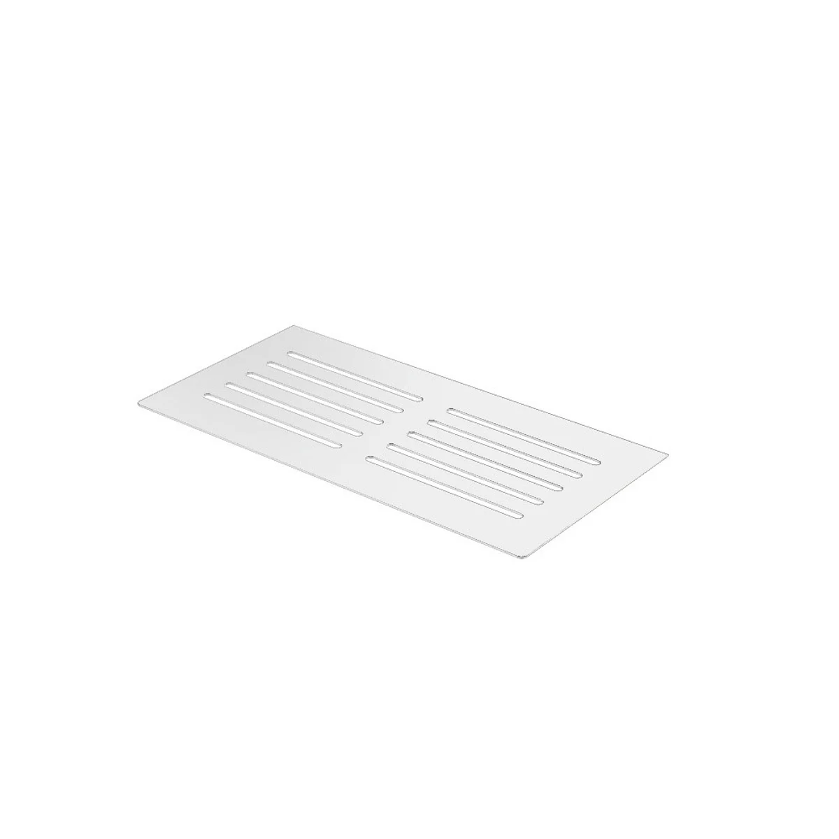 KP3/3 polička do koupelny OM1, do spár, nerez kartáč RAL9003 bílá lesklá, obdélník, 250x125 mm