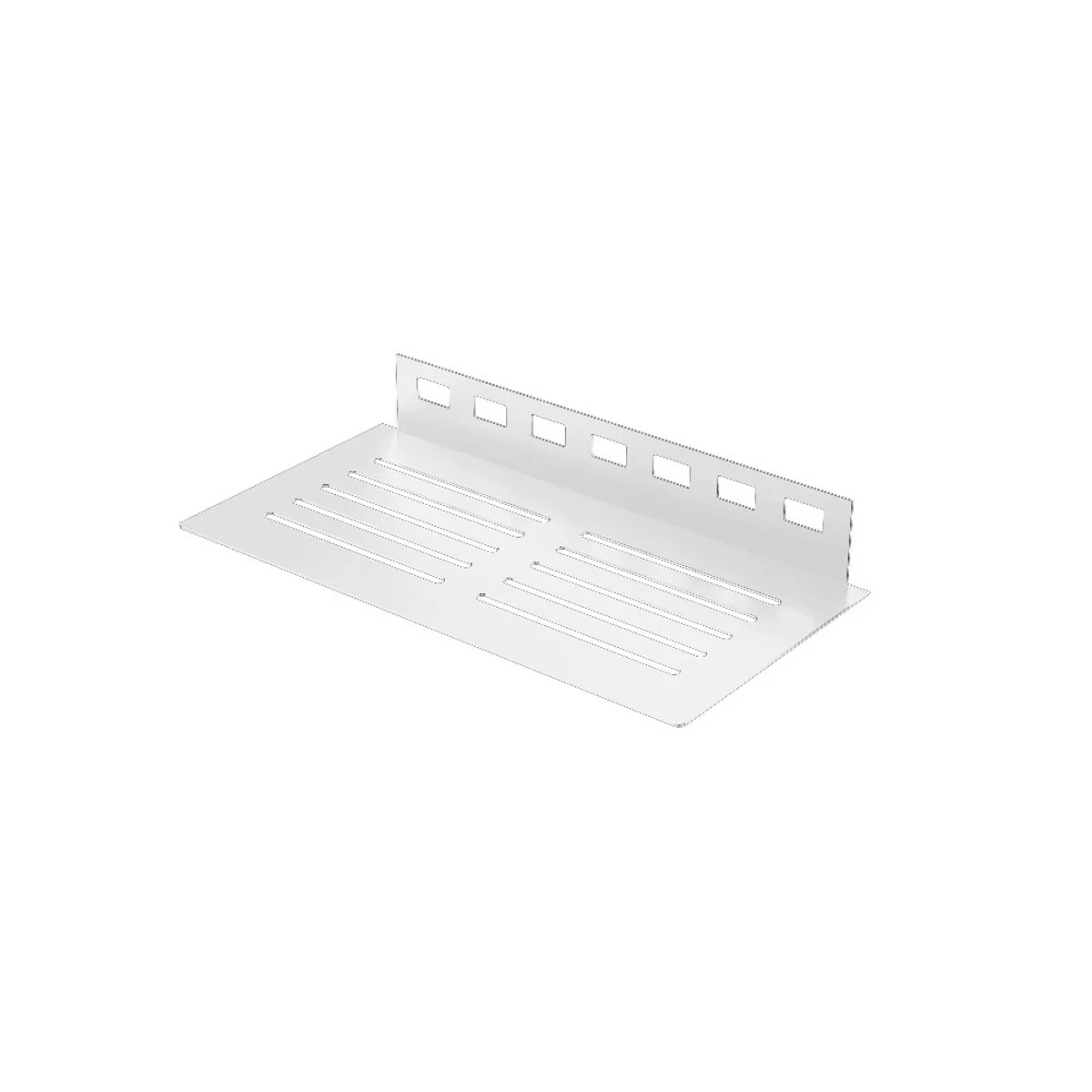KP3/3 polička do koupelny OM1, pod obklad, nerez kartáč RAL9003 bílá lesklá, obdélník, 250x125 mm