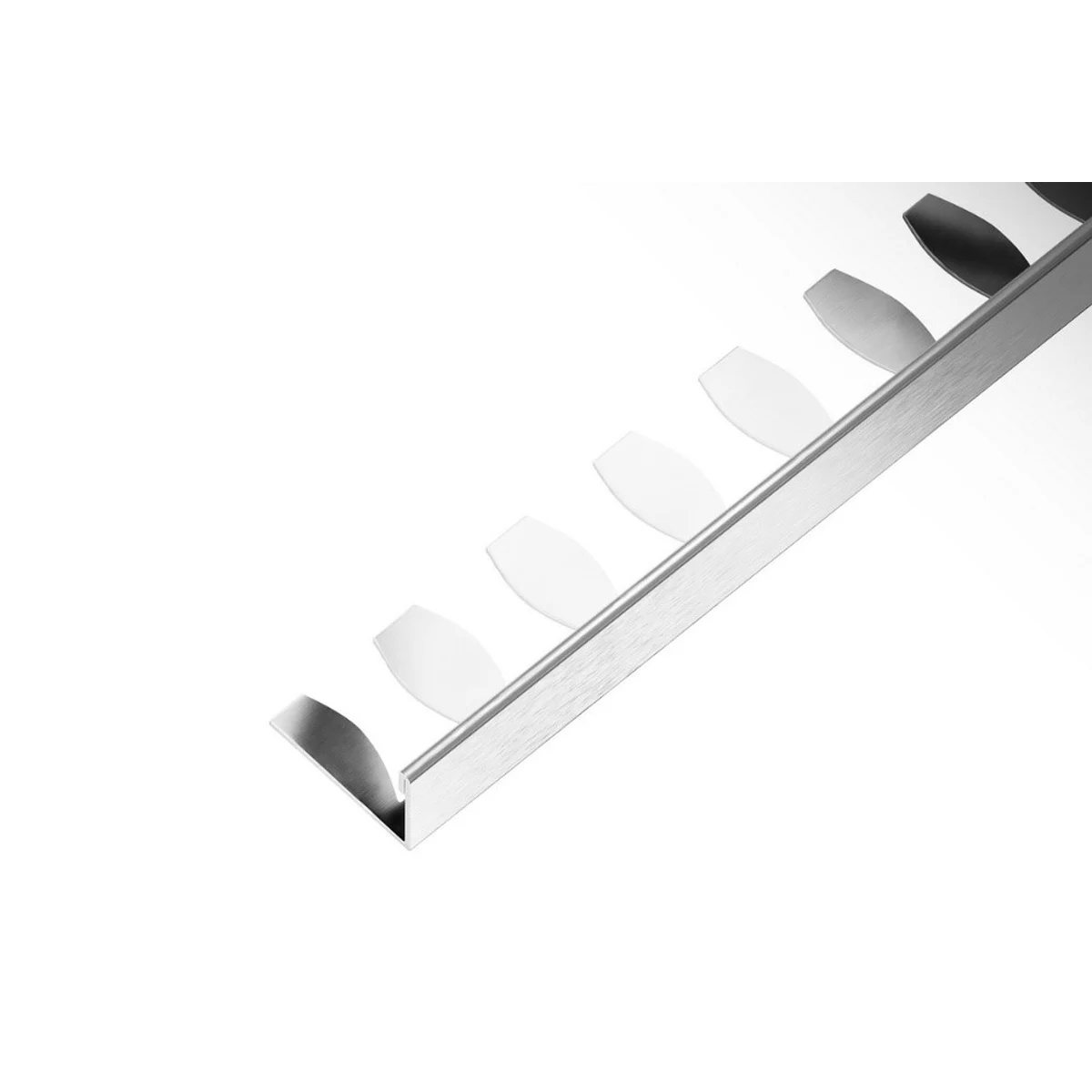 SP1 ohýbací ukončovací lišta L, nerez V4A, FLOPPY TRIM, kartáč, 12,5 mm, 2,5 m
