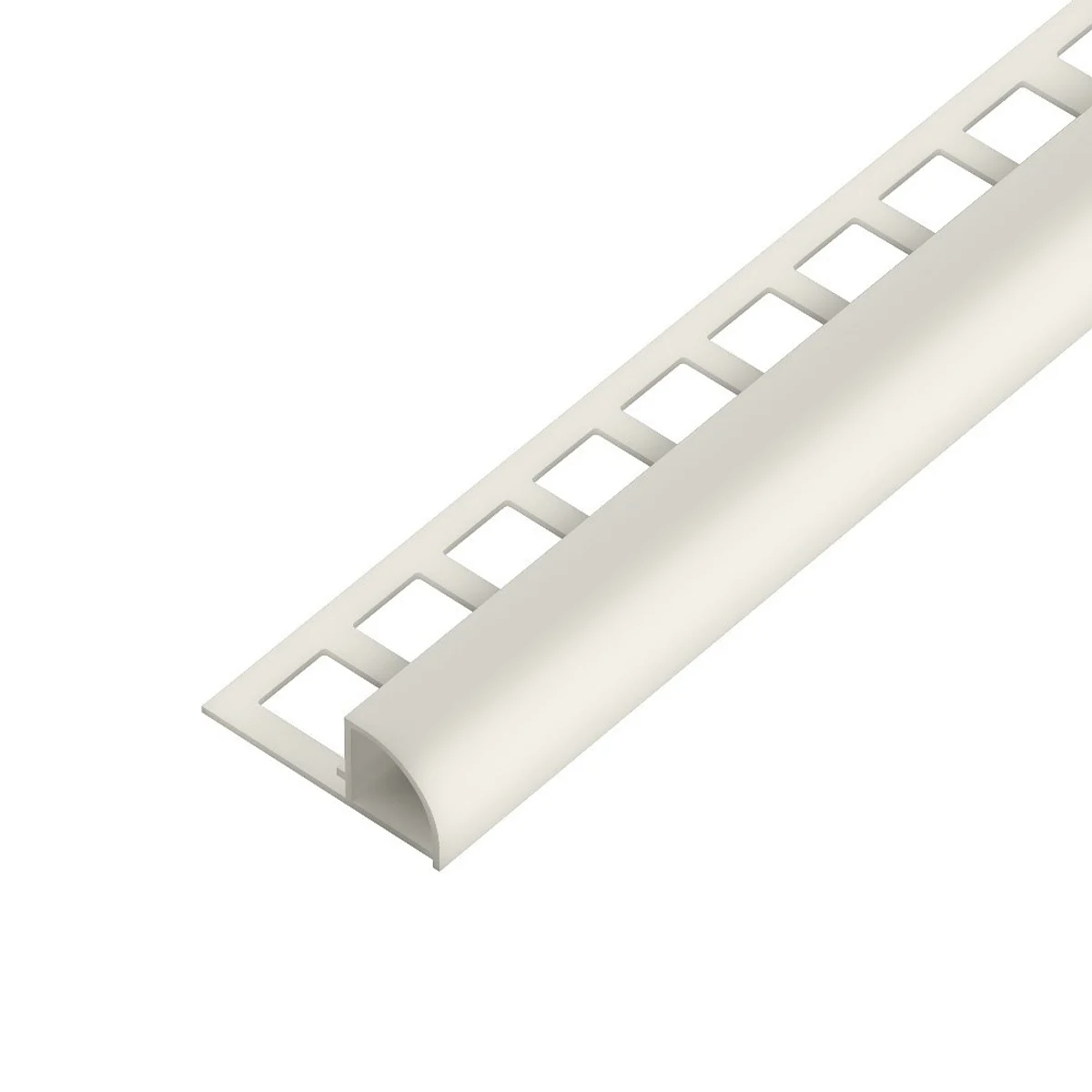 SP15/1 ukončovací lišta C, čtvrtoblouk, s vymezovačem,, PVC krémová, 8 mm, 2,5 m