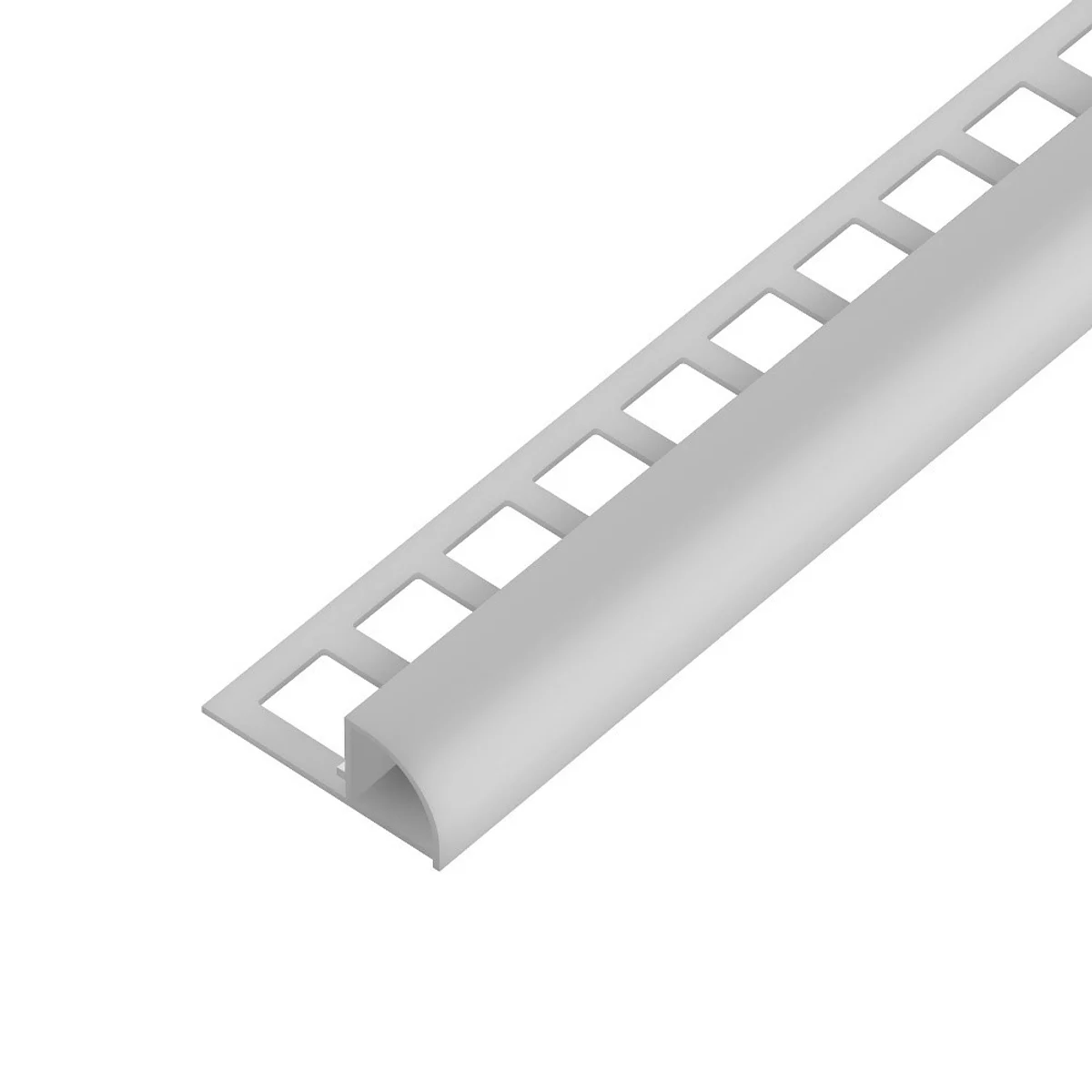 SP15/1 ukončovací lišta C, čtvrtoblouk, s vymezovačem,, PVC šedá, 9 mm, 2,5 m