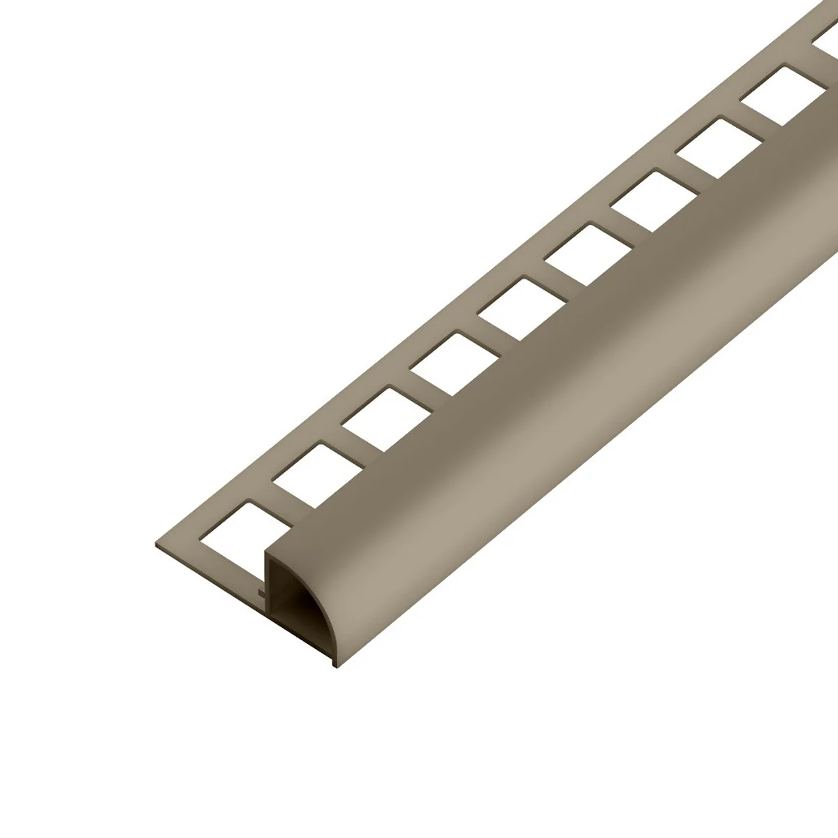 SP15/1 ukončovací lišta C, čtvrtoblouk, s vymezovačem,, PVC šedobéžová, 6 mm, 2,5 m