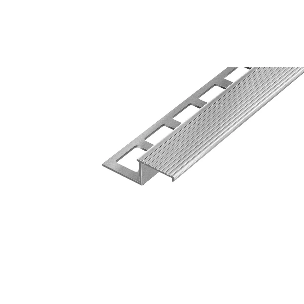 SP19 schodová lišta Z, hliník elox stříbro protiskluz, 10 mm, 2,5 m