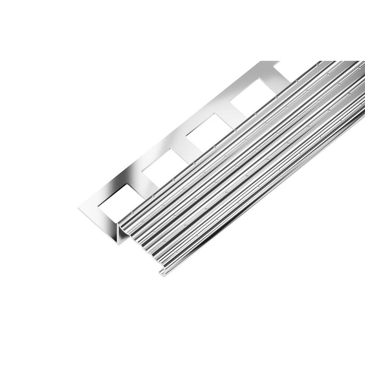 SP22/1 schodová lišta TREP-E, nerez lesk V2A protiskluz, 11 mm, 2,5 m