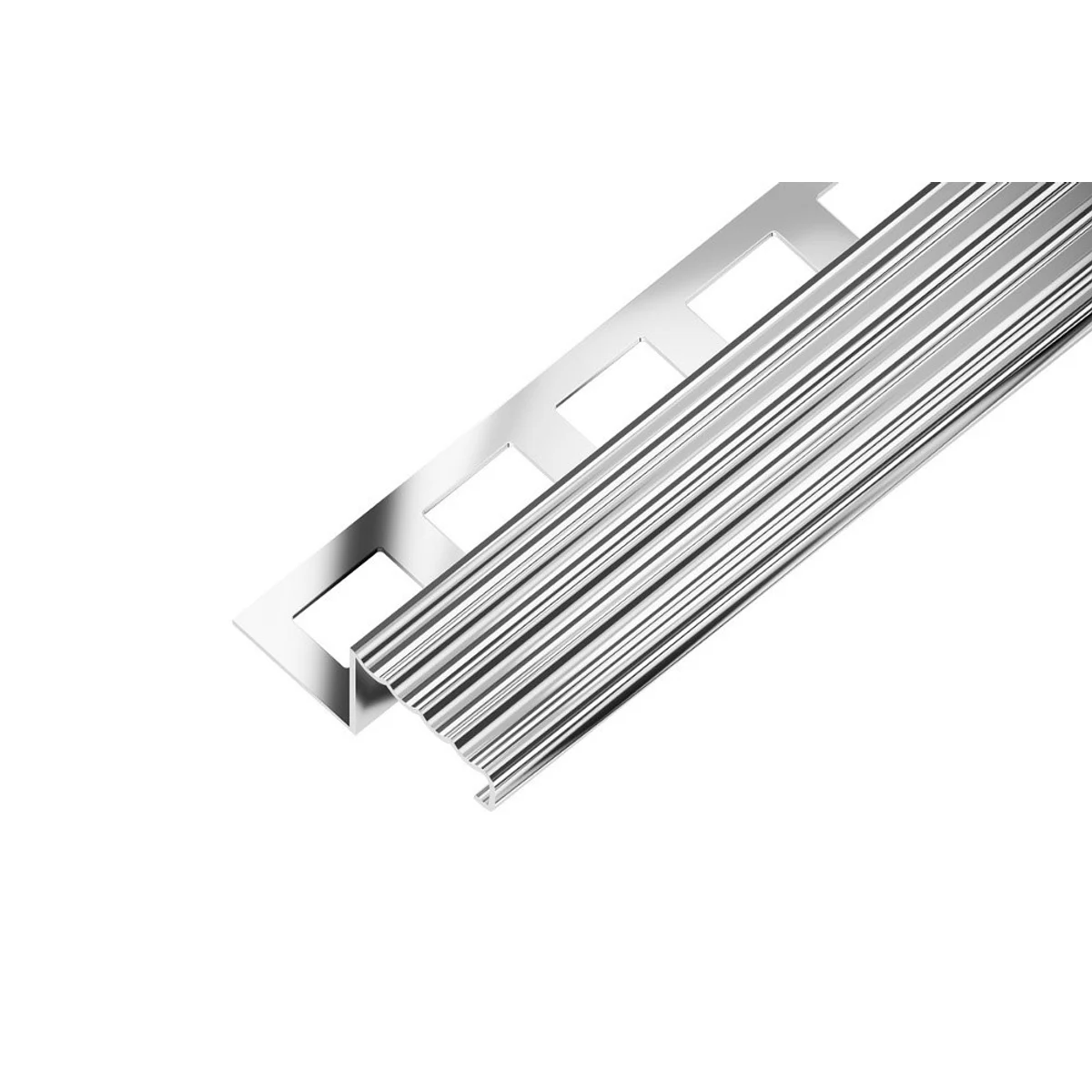 SP22 schodová lišta TREP, nerez lesk V2A protiskluz, 13,5 mm, 2,5 m