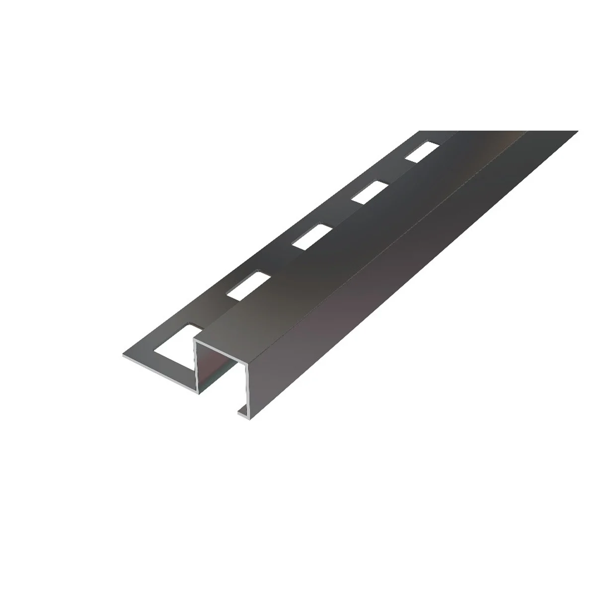 SP8/1 ukončovací lišta Q, čtvercová,, hliník lakovaný antracit, 11 mm, 2,5 m