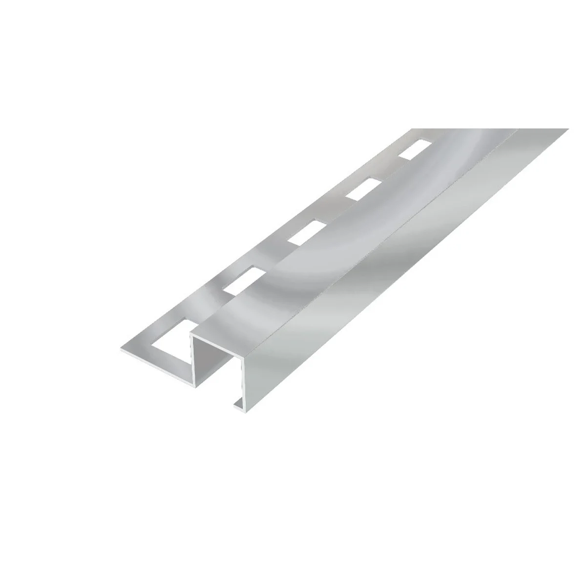 SP8 ukončovací lišta Q, čtvercová, pravidelná, hliník elox stříbro lesk, 10 mm, 2,5 m